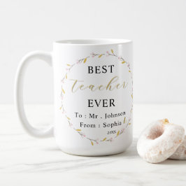 Best Teacher Ever Mug – Custom Name Sip of Thanks  コーヒーマグカップ
