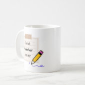 Best Teacher Ever Mug – Cute Pencil Design Gift fo コーヒーマグカップ (正面左)