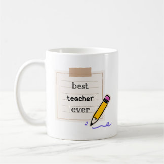 Best Teacher Ever Mug – Cute Pencil Design Gift fo コーヒーマグカップ