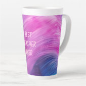 Best Teacher Ever Pastel Swirl カフェラテマグ (右アングル)
