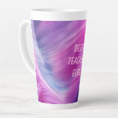 Best Teacher Ever Pastel Swirl カフェラテマグ (左アングル)