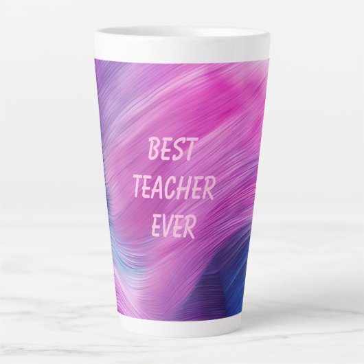 Best Teacher Ever Pastel Swirl カフェラテマグ (正面)