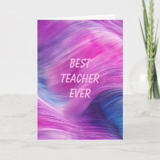 Best Teacher Ever Pastel Swirl カード