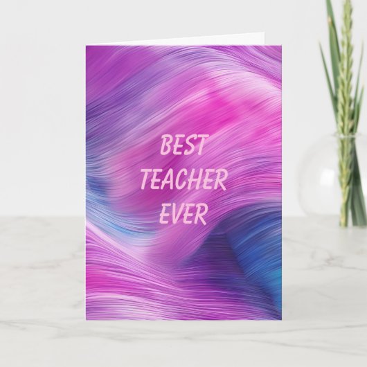 Best Teacher Ever Pastel Swirl カード (正面)
