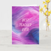 Best Teacher Ever Pastel Swirl カード (黄色い花)