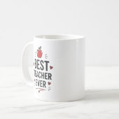 Best Teacher Ever Personalized コーヒーマグカップ (正面左)