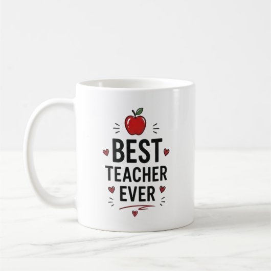 Best Teacher Ever Personalized コーヒーマグカップ (左)