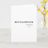Best Teacher Ever Personalized Greeting Card カード (黄色い花)