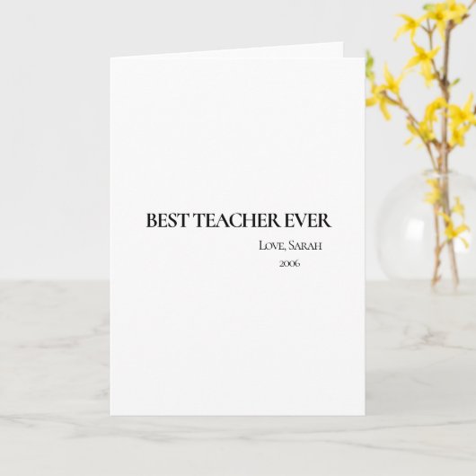 Best Teacher Ever Personalized Greeting Card カード (黄色い花)