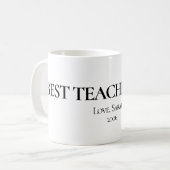 Best Teacher Ever Personalized Mug コーヒーマグカップ (正面左)