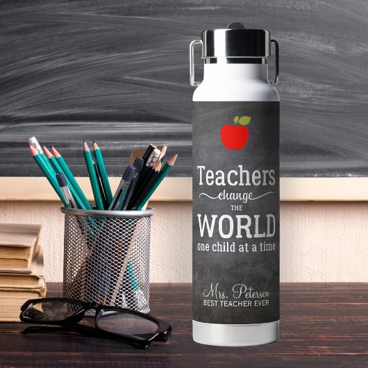 Best teacher ever red apple appreciation ウォーターボトル