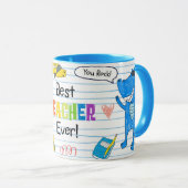 "Best Teacher Ever" Rudy & Rocky Mug マグカップ (正面右)