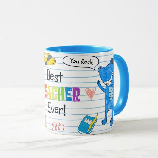 "Best Teacher Ever" Rudy & Rocky Mug マグカップ (正面右)