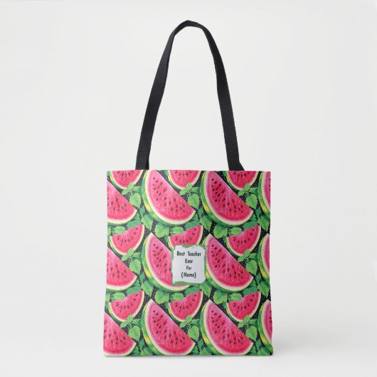Best Teacher Ever – Watermelon Tote Bag トートバッグ (正面)