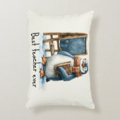 Best Teacher Ever Winter Penguin Design アクセントクッション (正面(垂直))