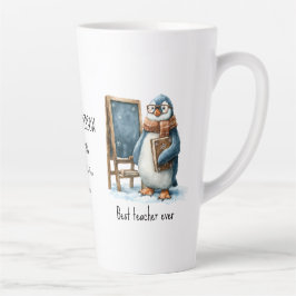 Best Teacher Ever Winter Penguin Design カフェラテマグ
