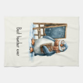 Best Teacher Ever Winter Penguin Design キッチンタオル (横)