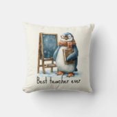 Best Teacher Ever Winter Penguin Design クッション (正面)