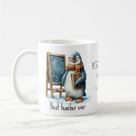 Best Teacher Ever Winter Penguin Design コーヒーマグカップ