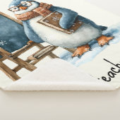 Best Teacher Ever Winter Penguin Design シェルパブランケット (3/4)