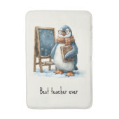 Best Teacher Ever Winter Penguin Design バスマット (正面縦)