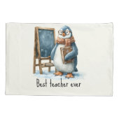 Best Teacher Ever Winter Penguin Design 枕カバー (裏面)