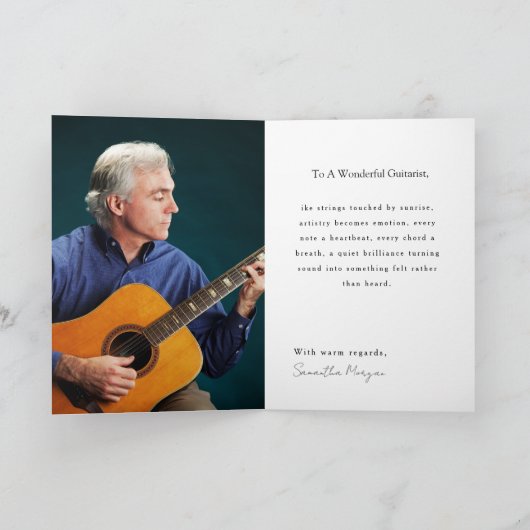 Best Teacher Floral Greeting カード (内部)