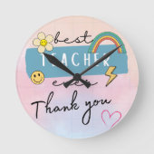 Best Teacher gift ラウンド壁時計 (正面)