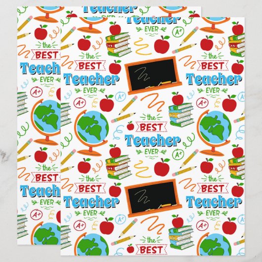 Best Teacher Scrapbook Paper (正面/裏面)