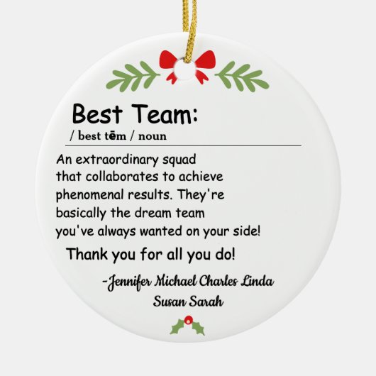 Best Team Definition employee appreciation Custom メタルオーナメント (正面)