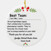 Best Team Definition employee appreciation Custom メタルオーナメント (裏面)