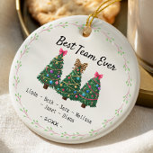Best team ever coworker coquette christmas trees セラミックオーナメント