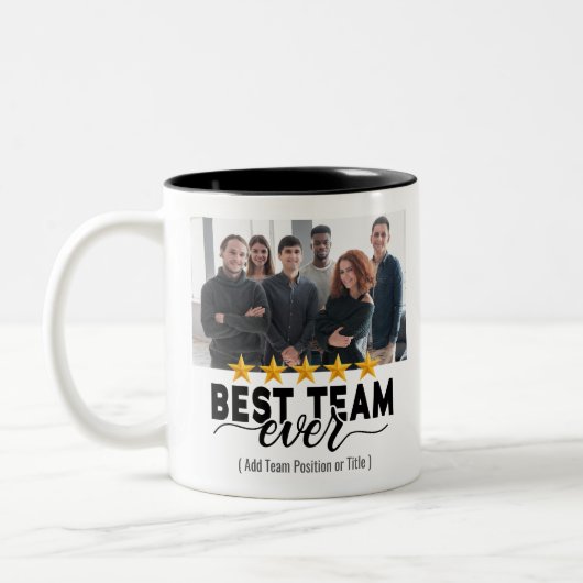 Best Team Ever Custom Photo Office Gift ツートーンマグカップ (左)