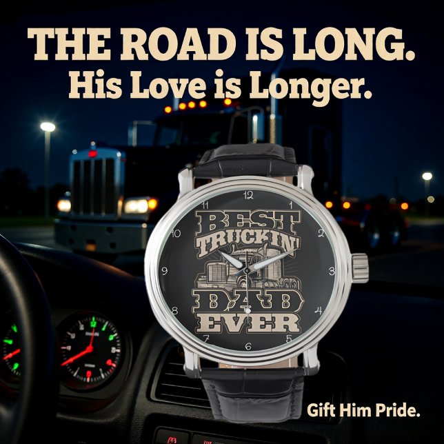 Best Truckin' Dad Ever 腕時計 (クリエイターアップロード済み)
