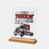 Best Truckin Dad Ever Vintage Truck Shirt Design_1 アクリルサイン (傾斜)