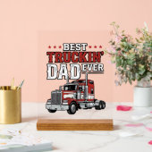 Best Truckin Dad Ever Vintage Truck Shirt Design_1 アクリルサイン (ウェディング)