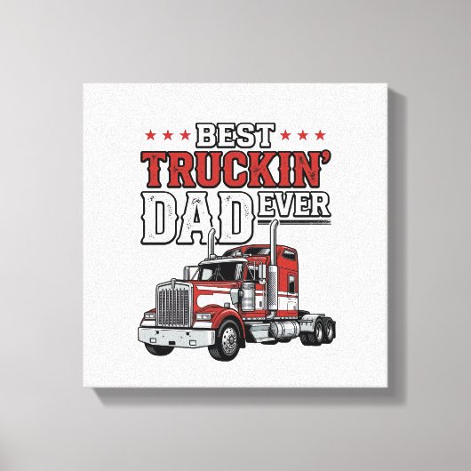Best Truckin Dad Ever Vintage Truck Shirt Design_1 キャンバスプリント (正面)