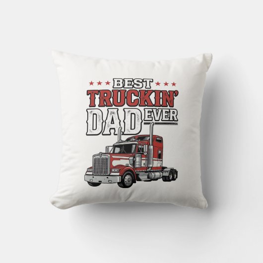 Best Truckin Dad Ever Vintage Truck Shirt Design_1 クッション (正面)