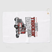 Best Truckin Dad Ever Vintage Truck Shirt Design_1 ゴルフタオル (横)