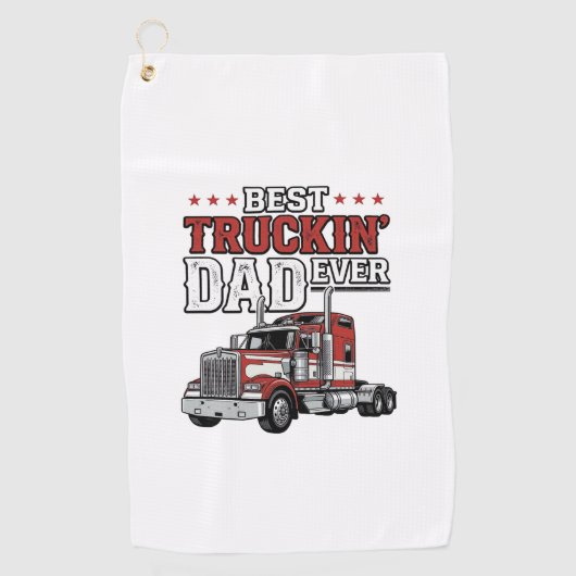Best Truckin Dad Ever Vintage Truck Shirt Design_1 ゴルフタオル (正面)