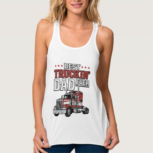 Best Truckin Dad Ever Vintage Truck Shirt Design_1 タンクトップ (正面)