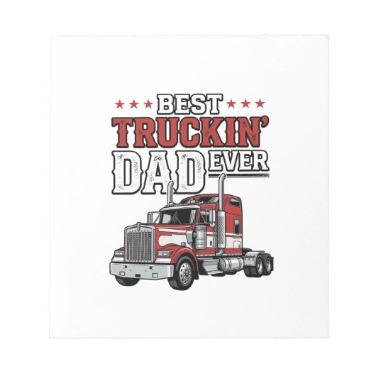 Best Truckin Dad Ever Vintage Truck Shirt Design_1 ノートパッド (正面)