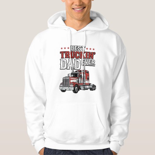 Best Truckin Dad Ever Vintage Truck Shirt Design_1 パーカ (正面)