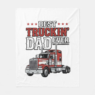Best Truckin Dad Ever Vintage Truck Shirt Design_1 フリースブランケット