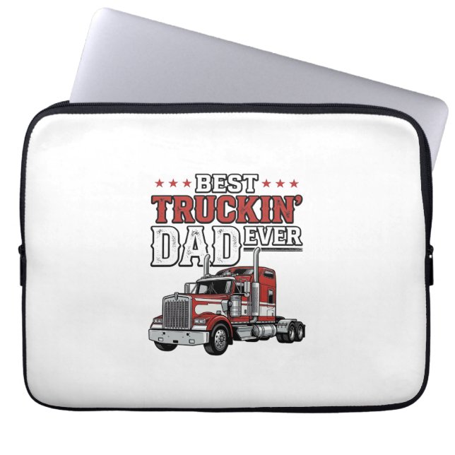 Best Truckin Dad Ever Vintage Truck Shirt Design_1 ラップトップスリーブ (正面)