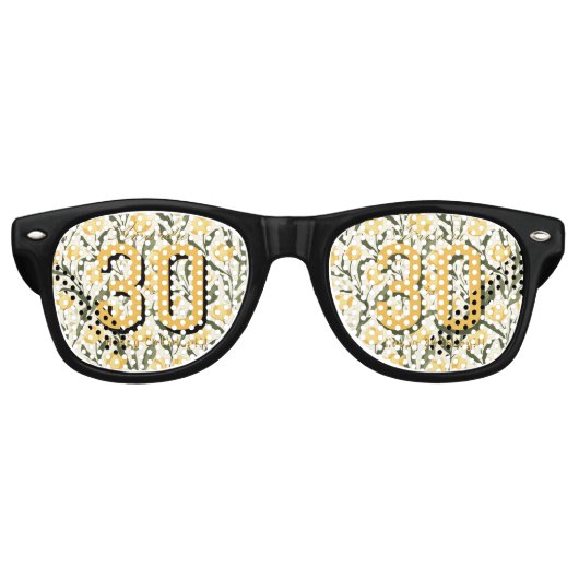 Best Tulip Themed Happy Birthday レトロサングラス (正面)
