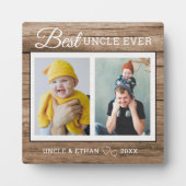 Best Uncle Ever 2 Photo Collage Rustic Wood フォトプラーク (正面)