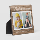 Best Uncle Ever 2 Photo Collage Rustic Wood フォトプラーク (正面)