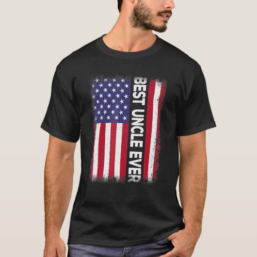 Best Uncle Ever   American Flag Patriotic USA Tシャツ (正面)