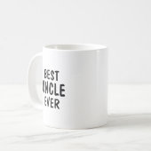 Best Uncle Ever Minimalist Typography Gift コーヒーマグカップ (正面左)